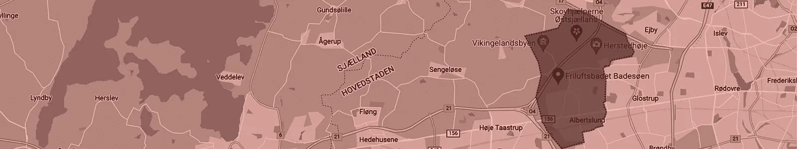 Kort over Albertslund — Soundboks-udlejning med levering i hele området