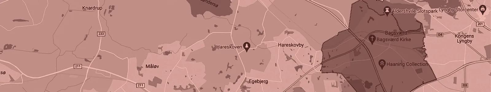 Kort over Bagsværd — Soundboks-udlejning med levering i hele området