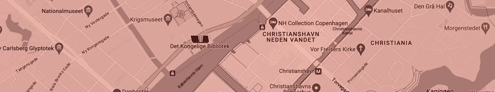 Kort over Christianshavn — Soundboks-udlejning med levering i hele området