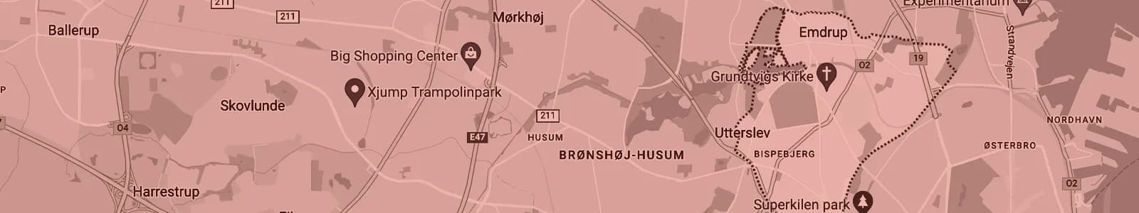 Kort over København NV — Soundboks-udlejning med levering i hele området
