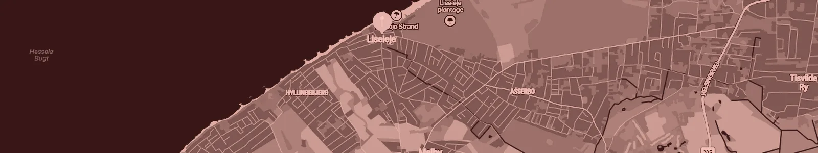 Kort over Liseleje — Soundboks-udlejning med levering i hele området