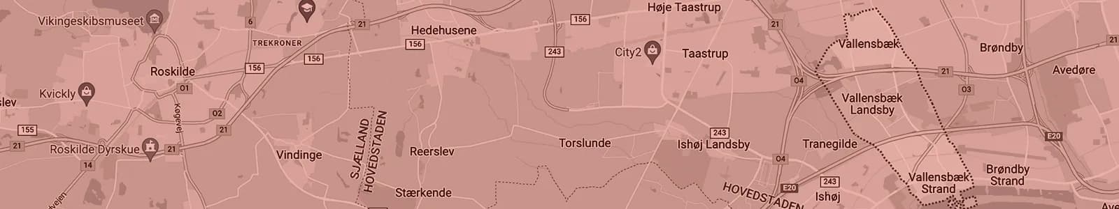 Kort over Vallensbæk — Soundboks-udlejning med levering i hele området