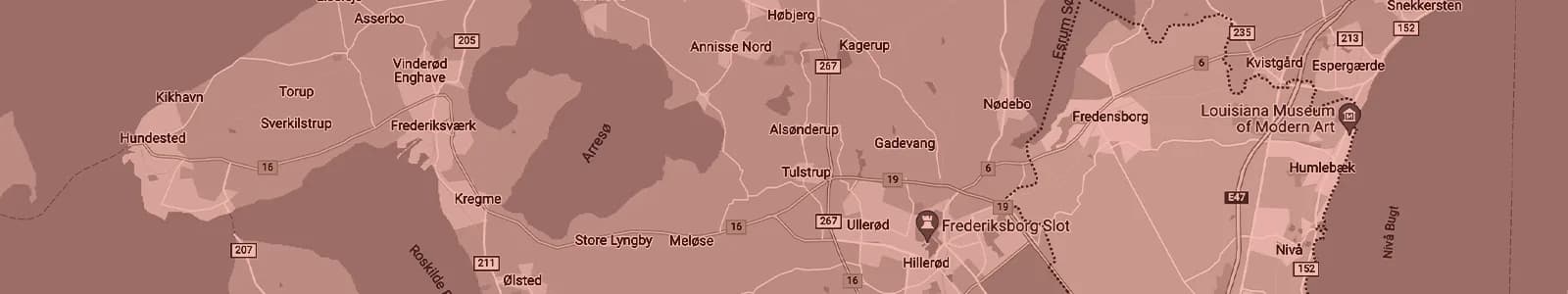 Kort over Fredensborg — Soundboks-udlejning med levering i hele området
