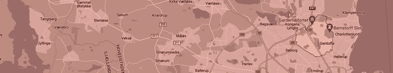 Kort over Gentofte — Soundboks-udlejning med levering i hele området