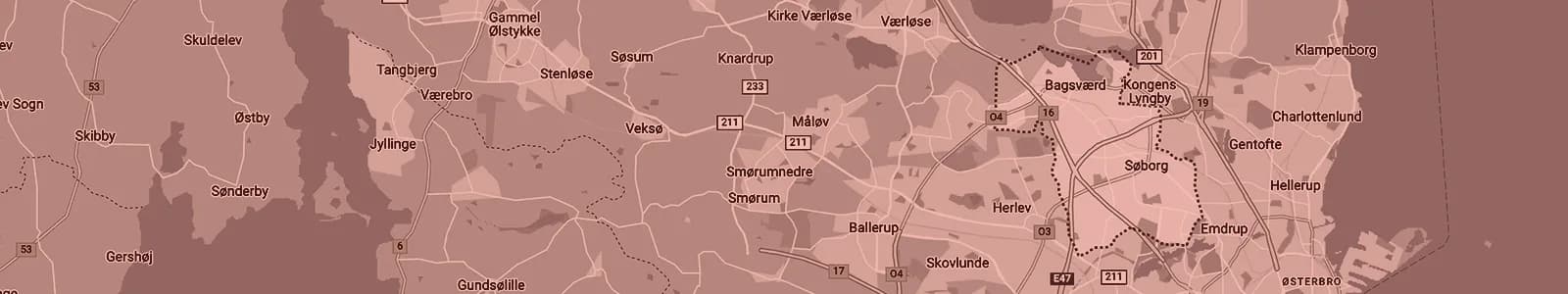 Kort over Gladsaxe — Soundboks-udlejning med levering i hele området