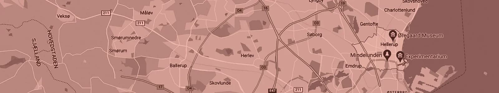 Kort over Hellerup — Soundboks-udlejning med levering i hele området
