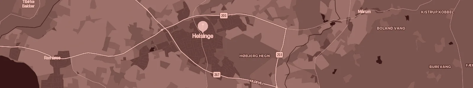 Kort over Helsinge — Soundboks-udlejning med levering i hele området