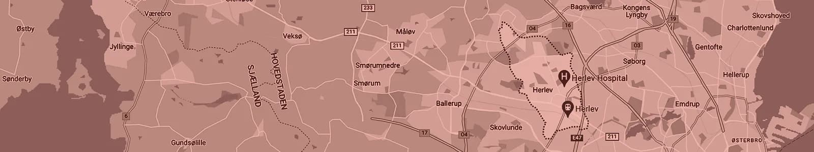 Kort over Herlev — Soundboks-udlejning med levering i hele området