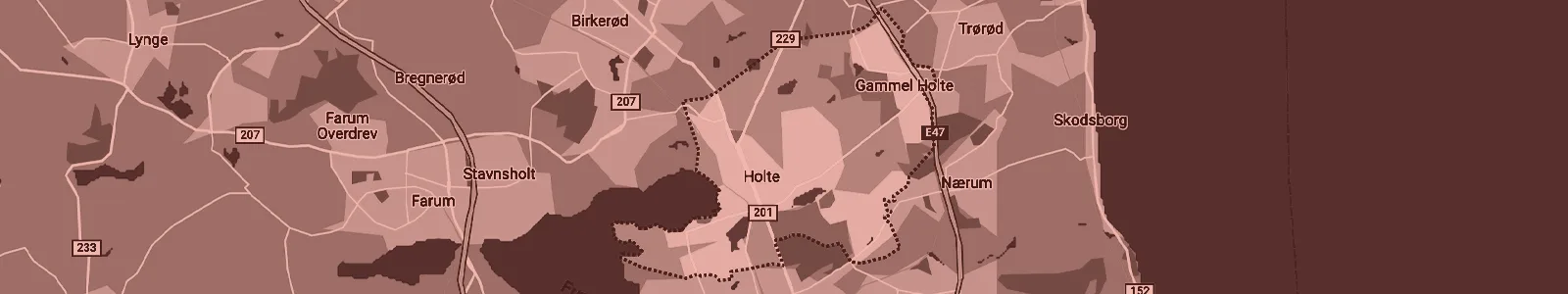 Kort over Holte — Soundboks-udlejning med levering i hele området