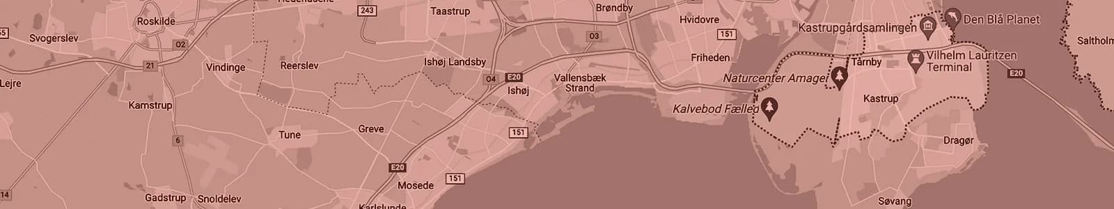 Kort over Kastrup — Soundboks-udlejning med levering i hele området