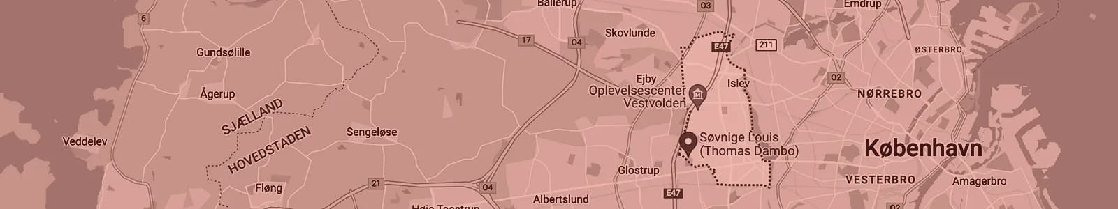 Kort over Rødovre — Soundboks-udlejning med levering i hele området