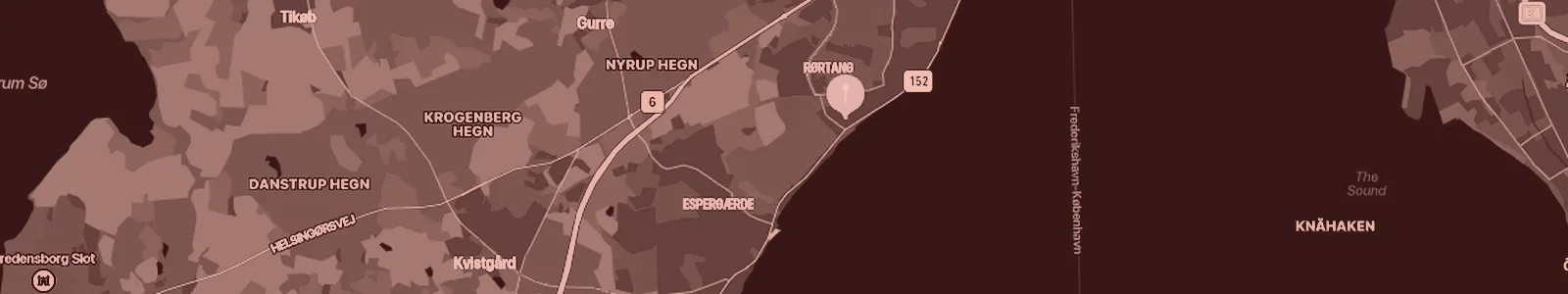 Kort over Snekkersten — Soundboks-udlejning med levering i hele området