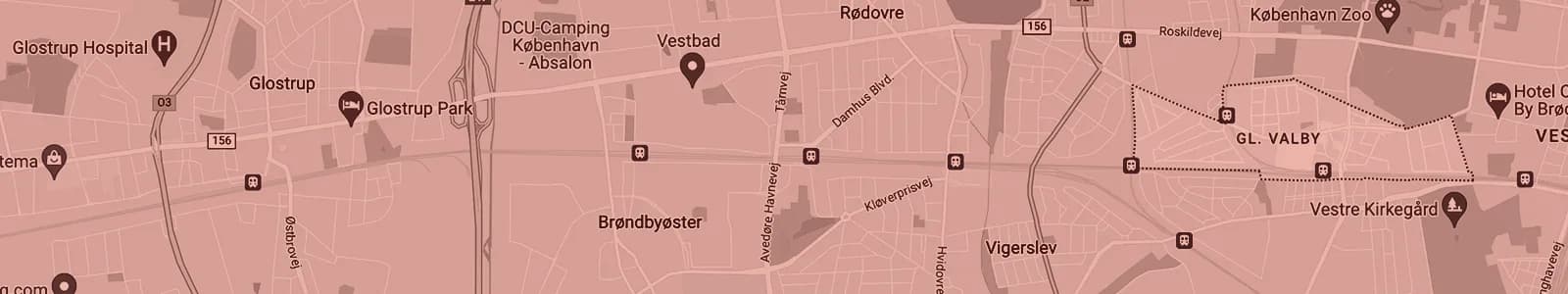 Kort over Valby — Soundboks-udlejning med levering i hele området