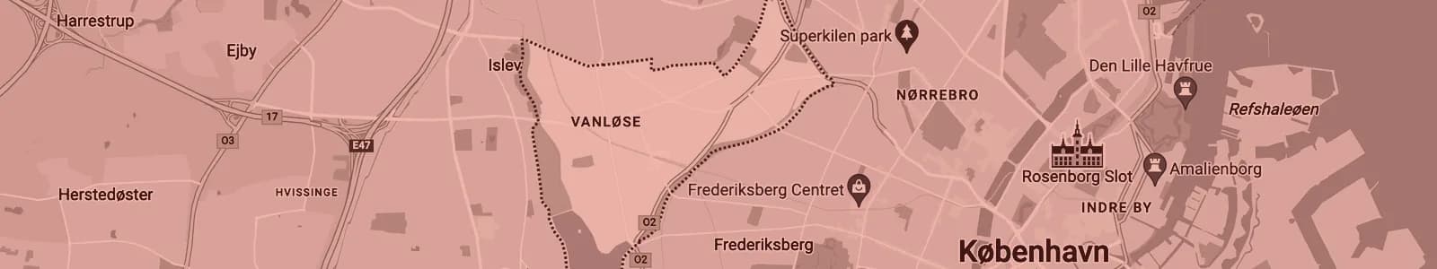 Kort over Vanløse — Soundboks-udlejning med levering i hele området