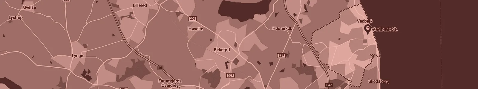 Kort over Vedbæk — Soundboks-udlejning med levering i hele området